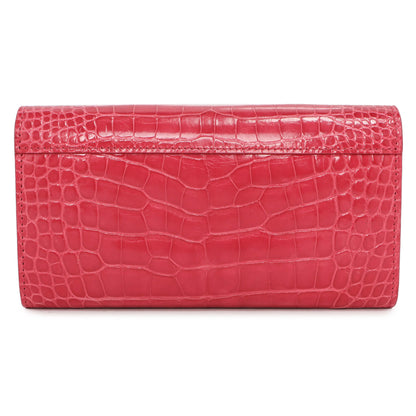 Exclusive Louis Vuitton Pink Alligator Twist Wallet — Side View