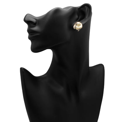 Exclusive 14K Yellow/White Gold Earrings — Back View