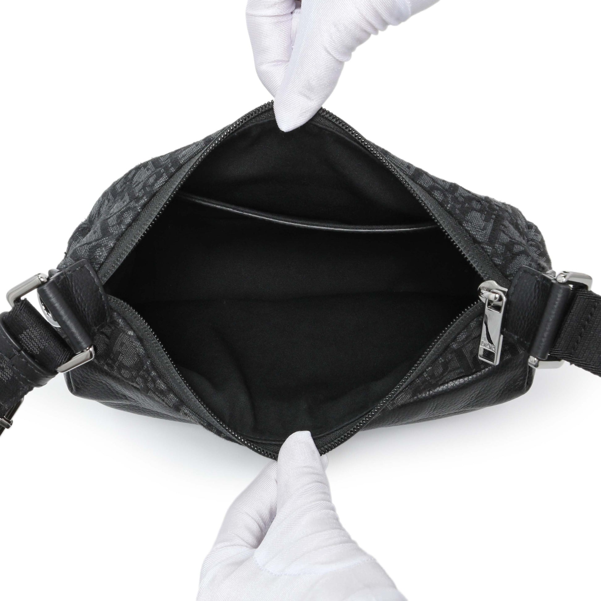Exclusive Christian Dior Black Small Rider Soft Hobo Bag — Top View