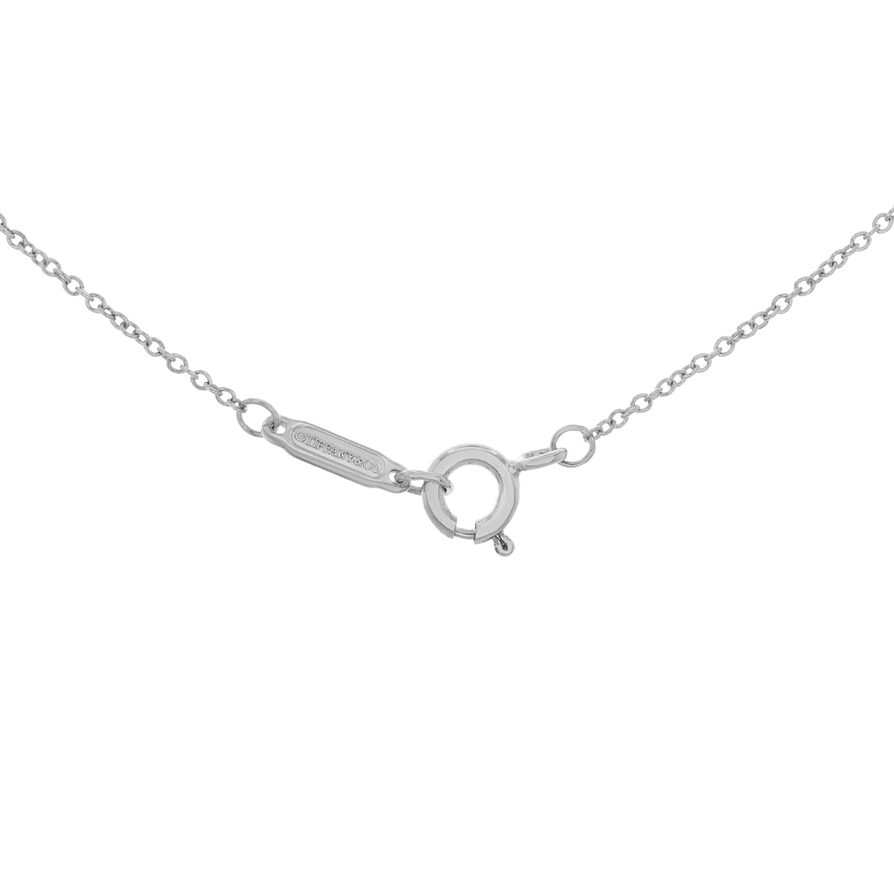 Exclusive Tiffany & Co. Sterling Silver 18K Rose Gold Double Open Heart Pendant Necklace — Back View