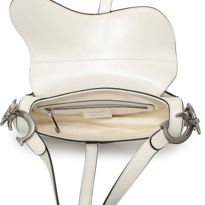 Exclusive Christian Dior White Calfskin Saddle Bag — Top View