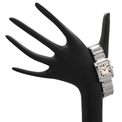 Exclusive Cartier Stainless Steel Tank Francaise 2465 — Detail View