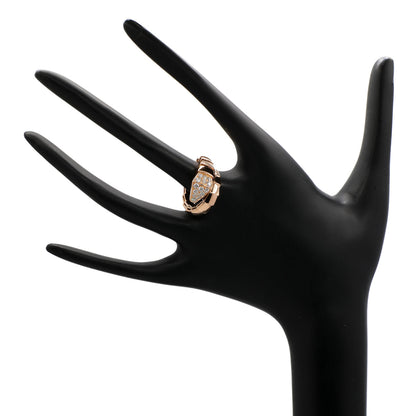 Exclusive Bulgari 18K Rose Gold Diamond Serpenti Viper Ring — Back View