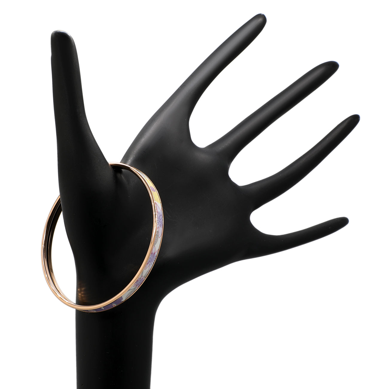 Exclusive Hermes Enamel Printed Precious Paradise Bangle — Back View