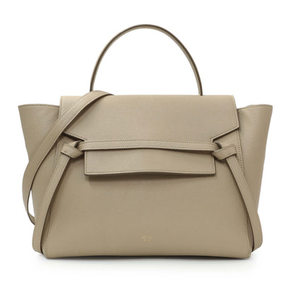 Exclusive Celine Taupe Grained Calfskin Mini Belt Bag — Front View