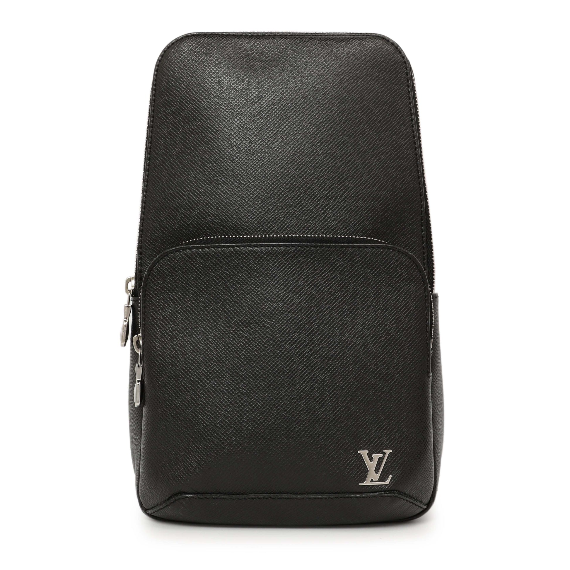 Exclusive Louis Vuitton Black Taiga Avenue Sling — Front View