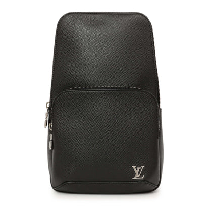 Exclusive Louis Vuitton Black Taiga Avenue Sling — Front View