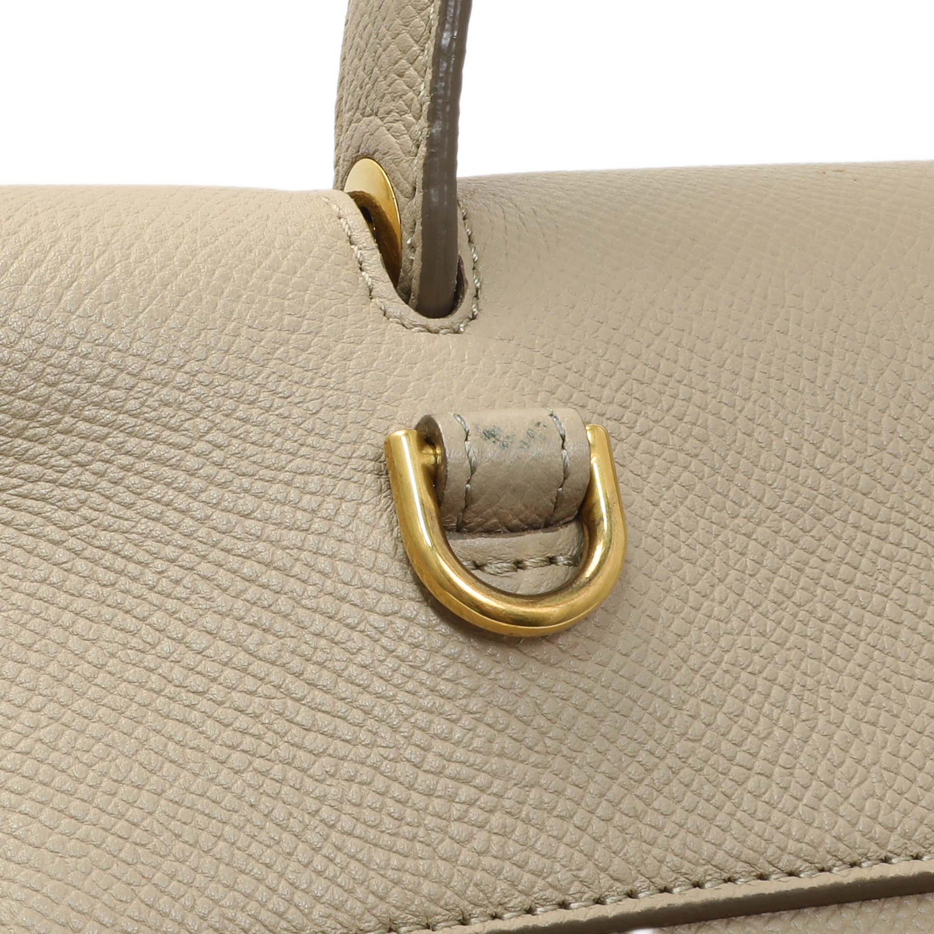 Exclusive Celine Taupe Grained Calfskin Mini Belt Bag — Alternate View 13