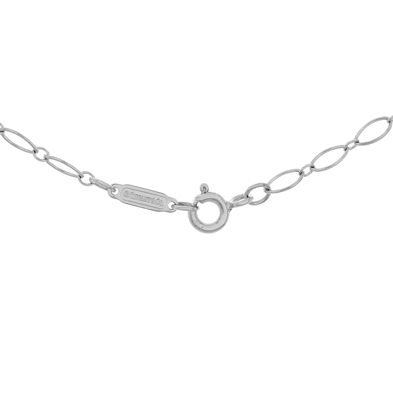 Exclusive Tiffany & Co. 18K White Gold Diamond 1.5" Crown Key Pendant — Back View