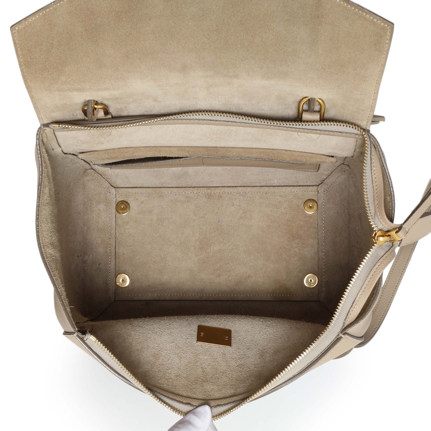 Exclusive Celine Taupe Grained Calfskin Mini Belt Bag — Alternate View 8