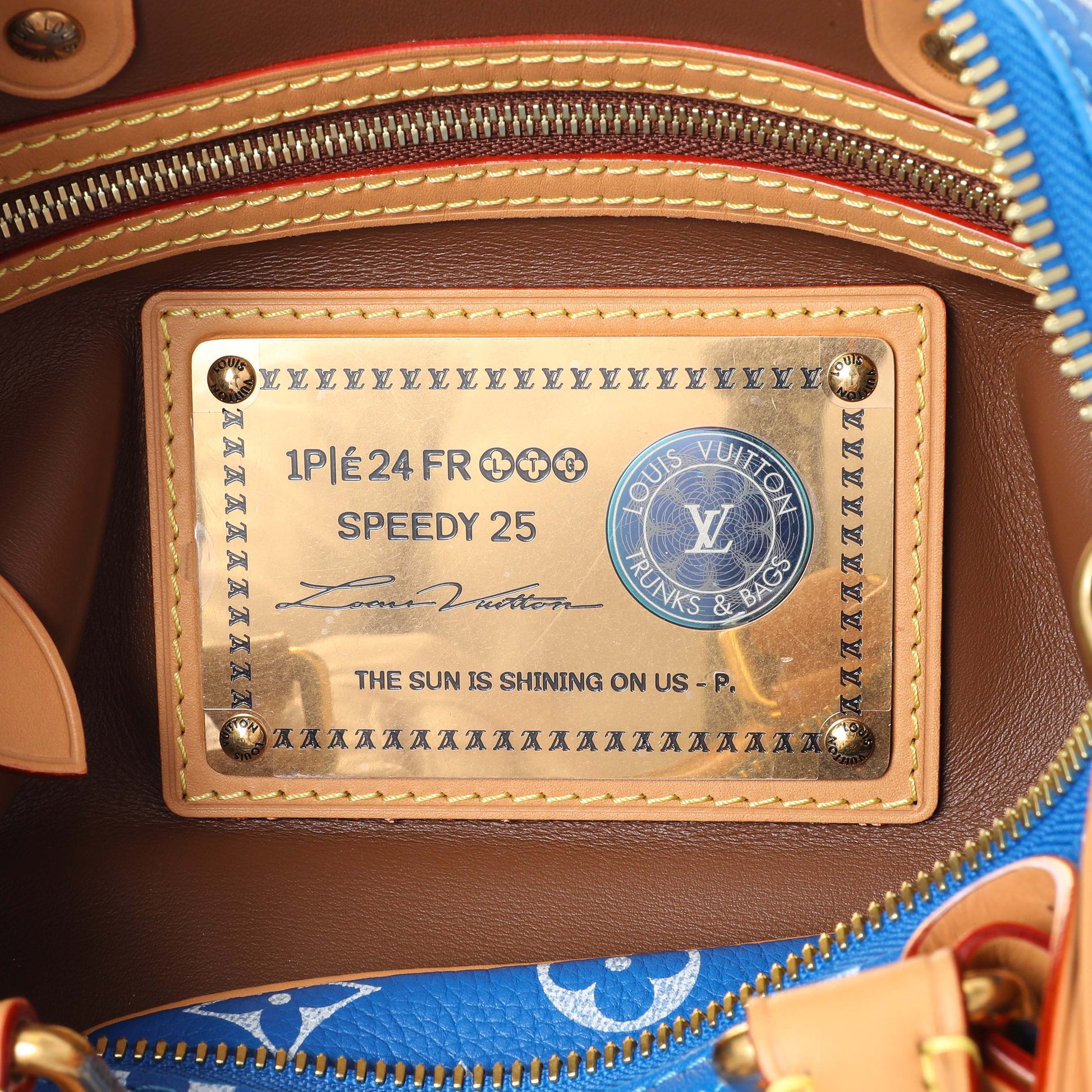 Exclusive Louis Vuitton Blue Soft Calfskin Monogram Speedy P9 Bandouliere 25 — Detail View