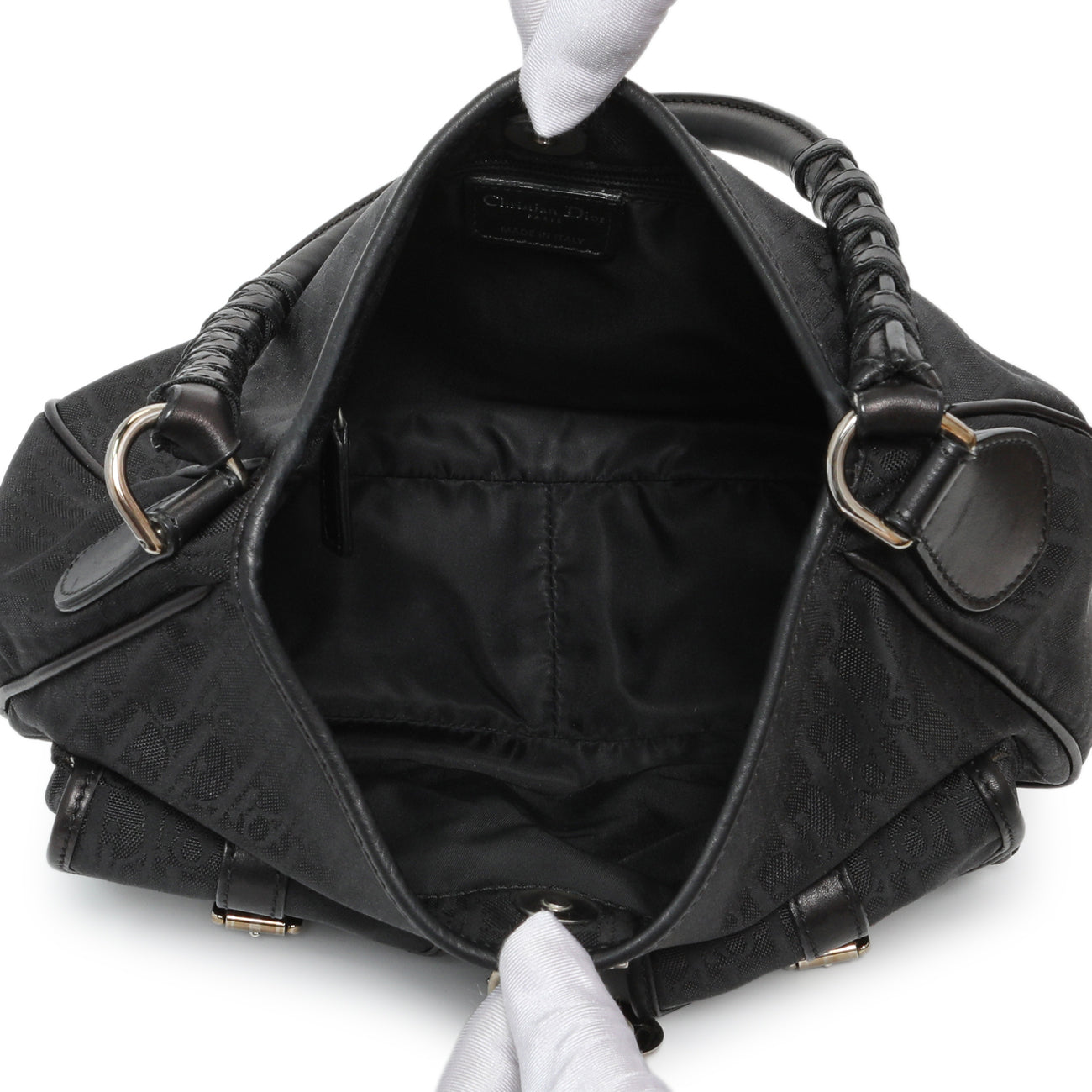 Exclusive Christian Dior Black Diorissimo Lovely Hobo — Top View