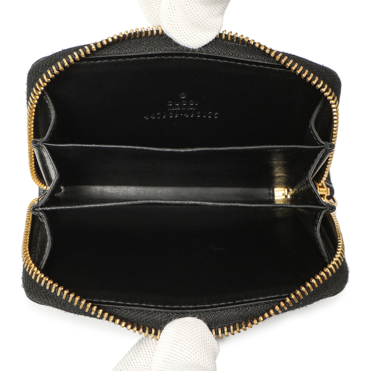 Exclusive Gucci Black Guccissima Zip Around Card Case — Alternate View 8