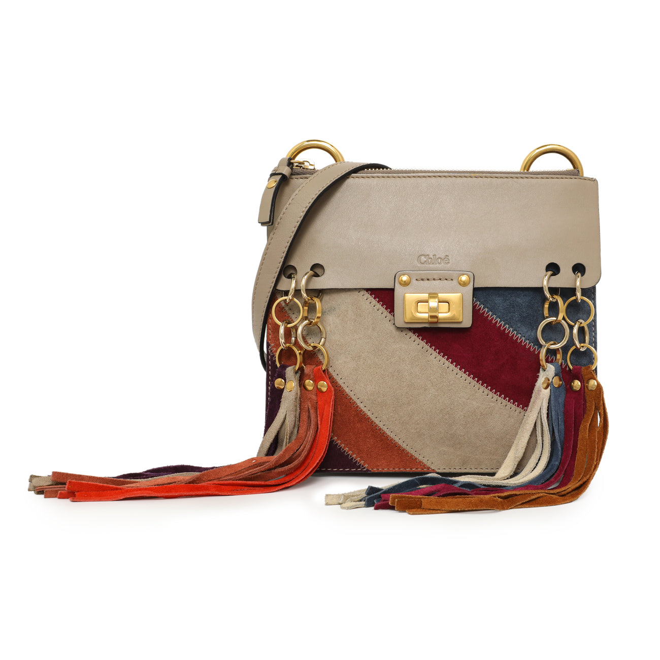 Exclusive Chloe Suede Small Jane Fringe Bag — Front View