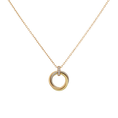 Exclusive Cartier 18K Diamond Trinity Pendant Necklace — Front View