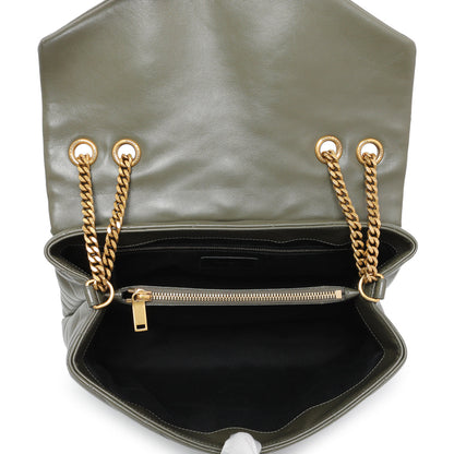 Exclusive Saint Laurent Calfskin Y Quilted Monogram Medium Loulou Chain Satchel — Alternate View 8