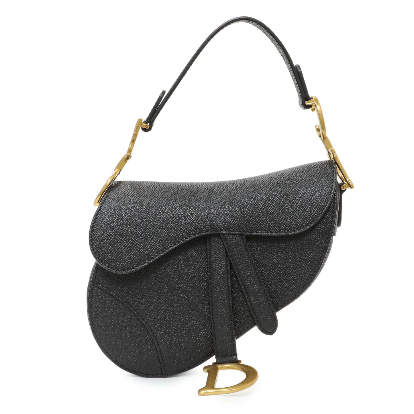 Exclusive Christian Dior Grained Calfskin Mini Saddle Bag — Front View