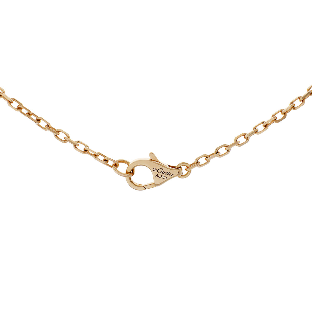 Exclusive Cartier 18K Diamond Trinity Pendant Necklace — Back View