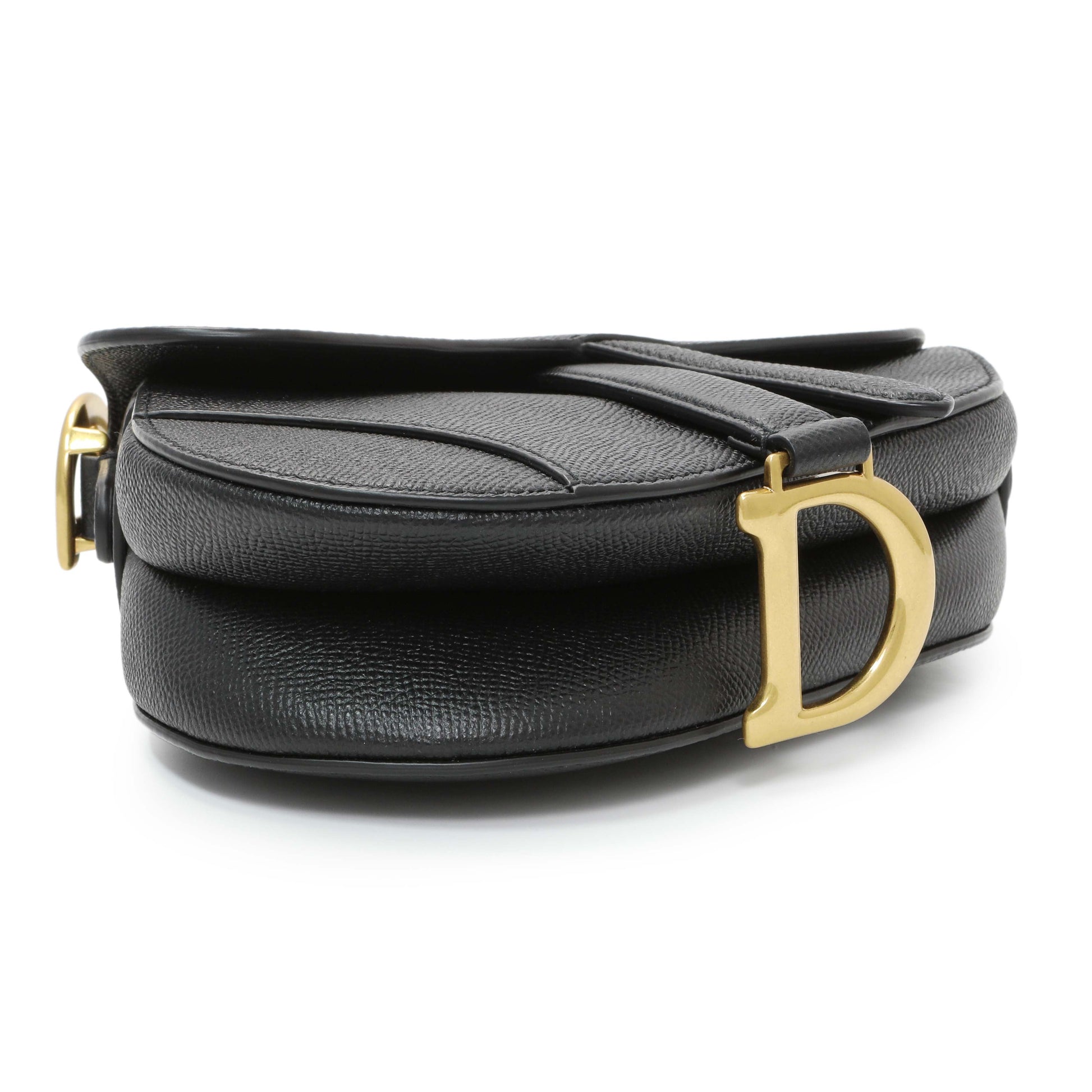 Exclusive Christian Dior Grained Calfskin Mini Saddle Bag — Back View