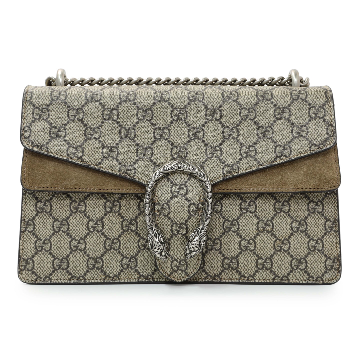 Exclusive Gucci Supreme Canvas Dionysus Flap Small — Front View