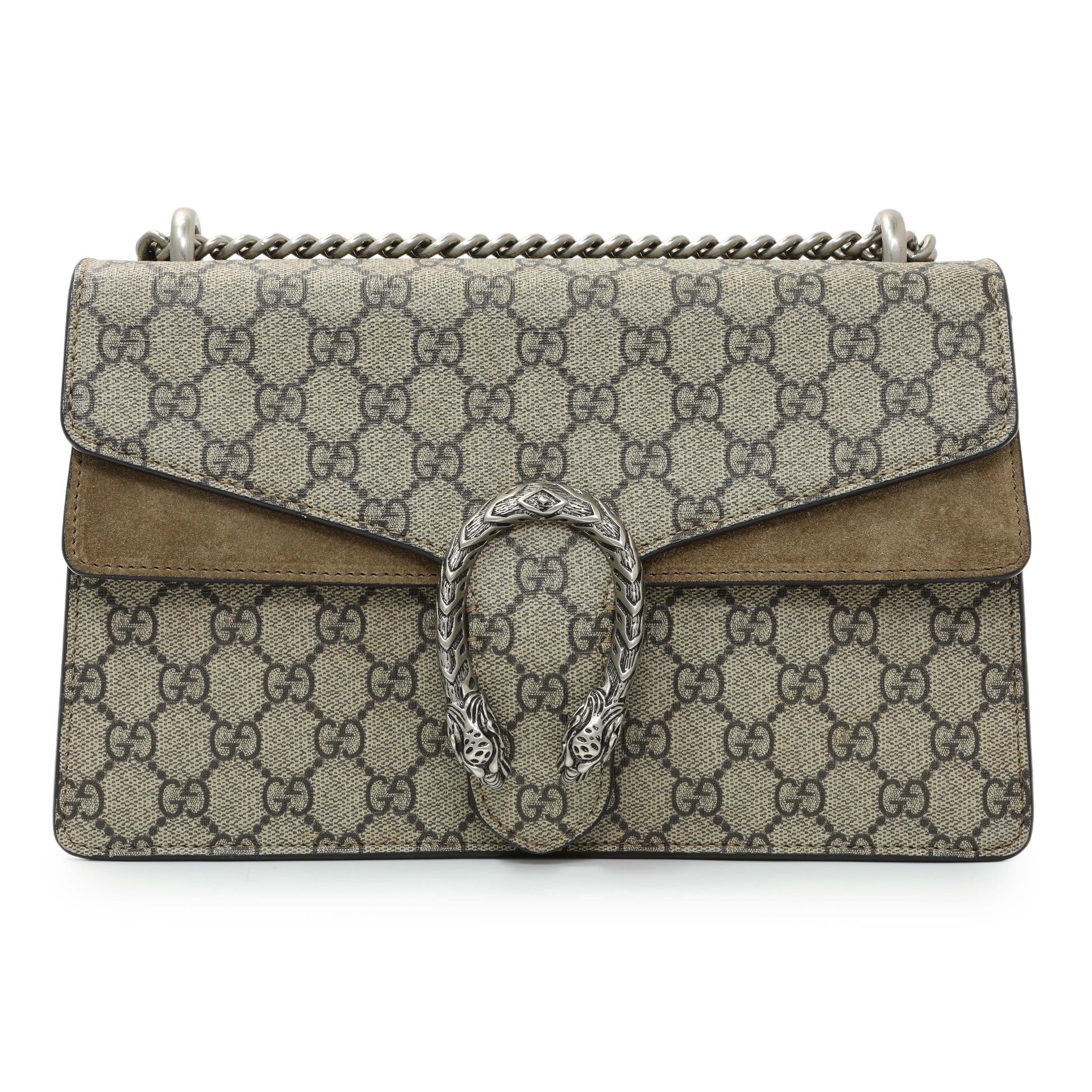 Exclusive Gucci Supreme Canvas Dionysus Flap Small — Front View