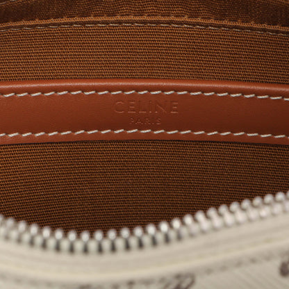 Exclusive Celine White Triomphe Canvas Small Messenger — Detail View