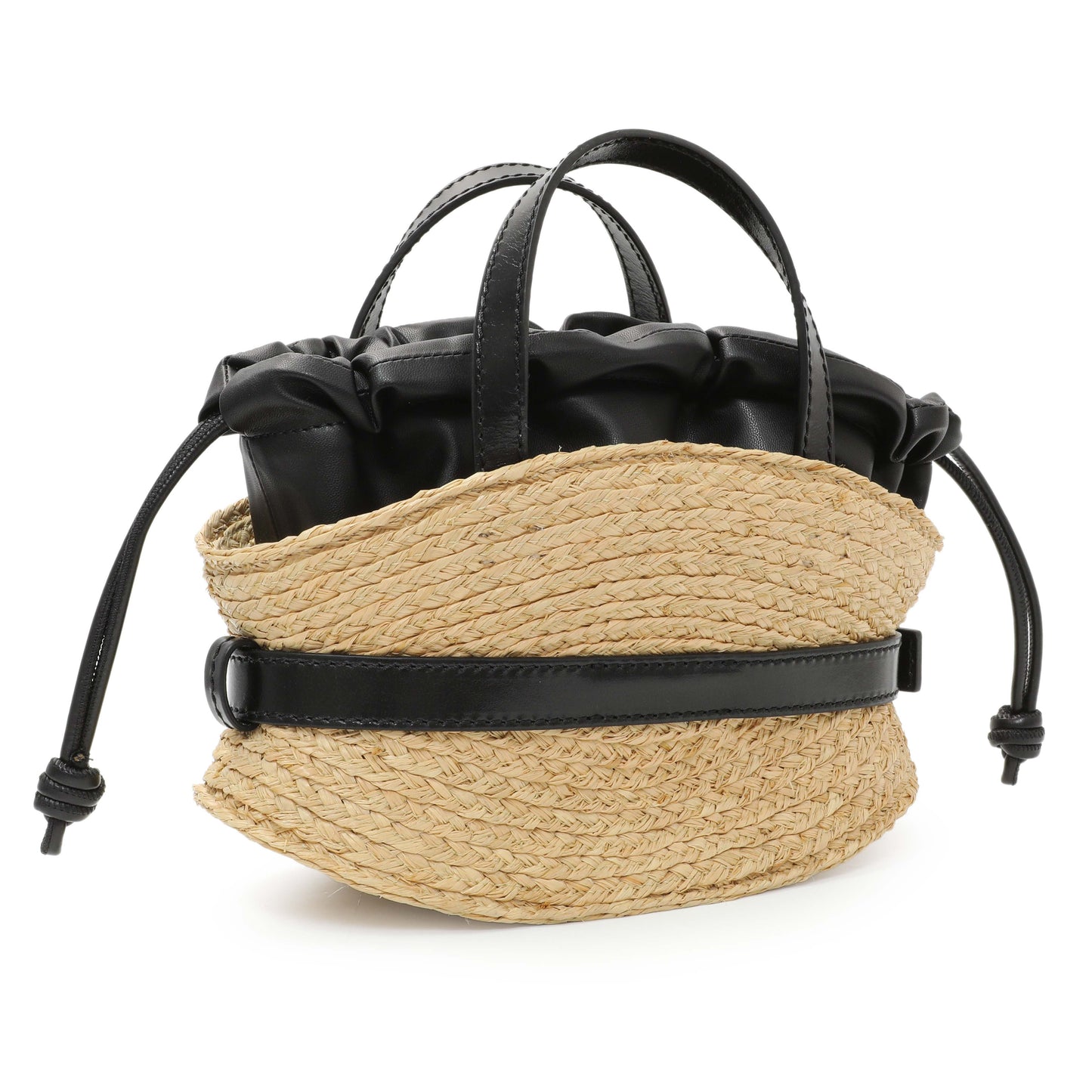 Exclusive Balmain Raffia Mini Shuffle Tote — Side View