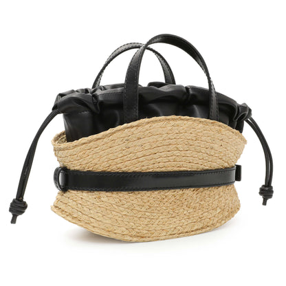 Exclusive Balmain Raffia Mini Shuffle Tote — Side View