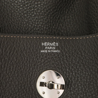 Exclusive Hermes Etain Etoupe Clemence Lindy 30 — Detail View
