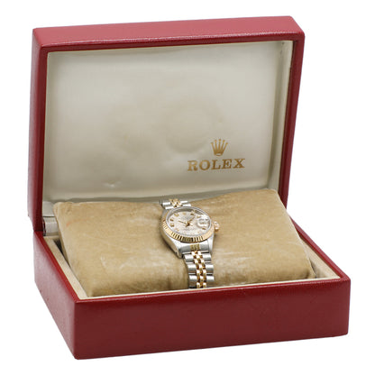 Exclusive Rolex 18K Yellow Gold Stainless Steel Ladies Datejust 69173 — Detail View