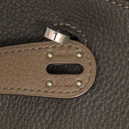 Exclusive Hermes Etain Etoupe Clemence Lindy 30 — Lifestyle View