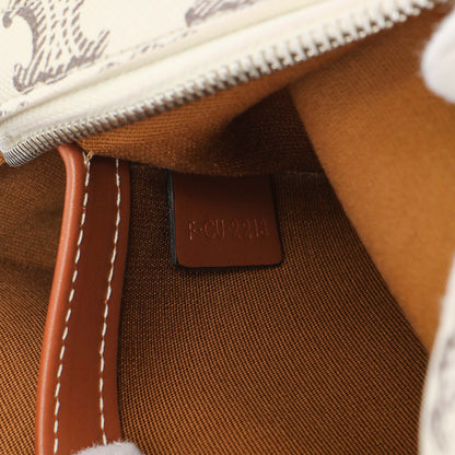 Exclusive Celine White Triomphe Canvas Small Messenger — Lifestyle View