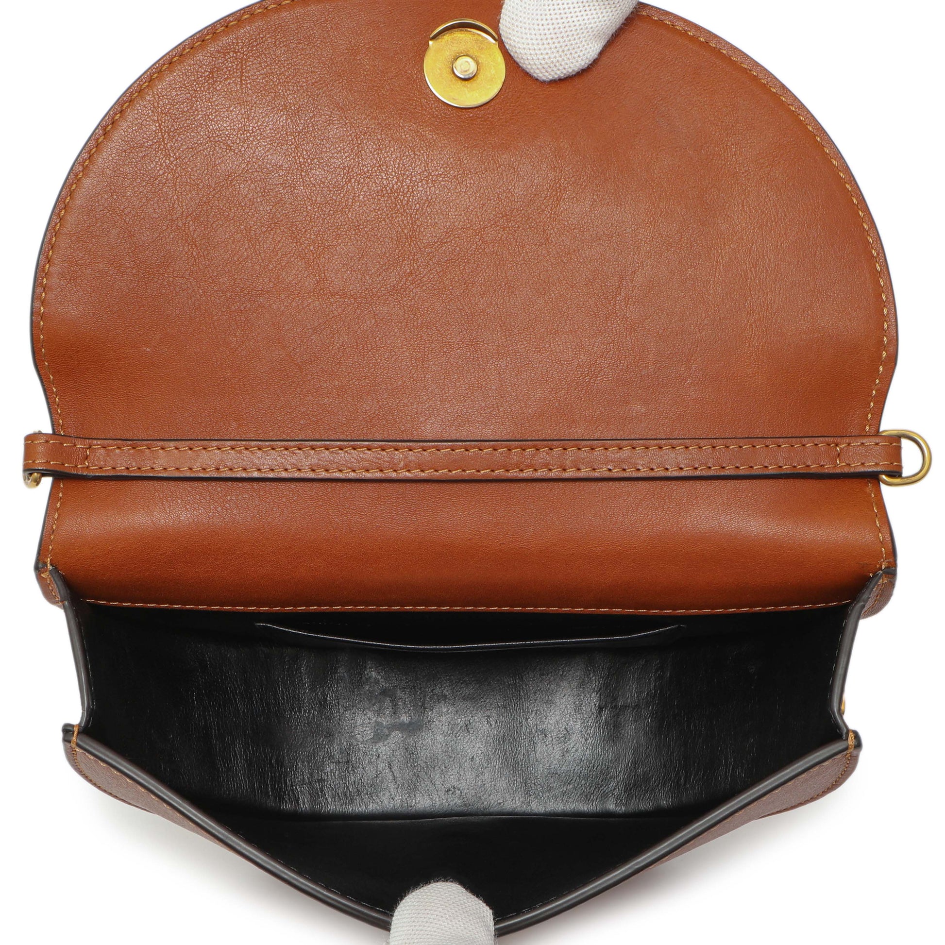 Exclusive Chloe Brown Calfskin Small Nile Bracelet Minaudiere Bag — Back View
