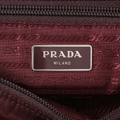 Exclusive Prada Burgundy Tessuto Nylon Messenger Bag — Detail View