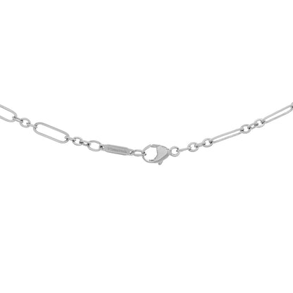 Exclusive Tiffany & Co. 18K White Gold Sentimental Heart Pendant Necklace — Side View