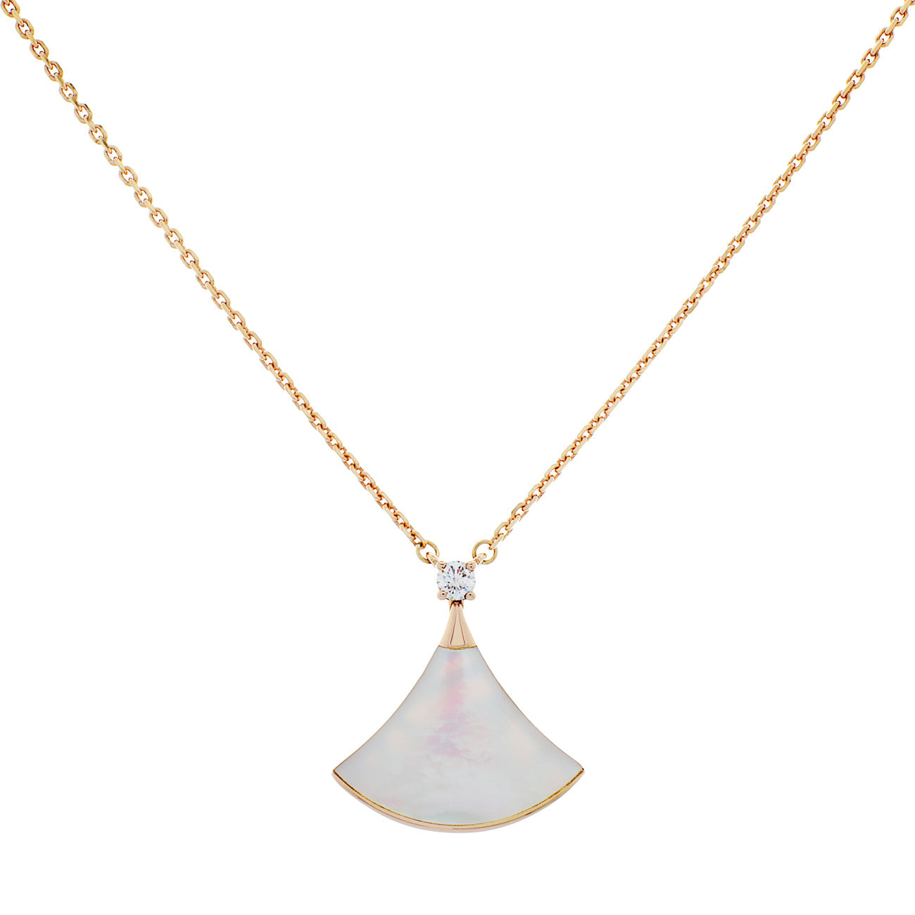Exclusive Bulgari 18K Rose Gold Mother of Pearl Divas' Dream Pendant — Front View