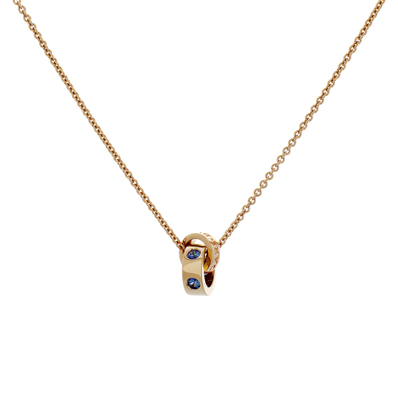 Exclusive Bulgari 18K Rose Gold Sapphire Tsavorite Roman Sorbets Pendant Necklace — Side View