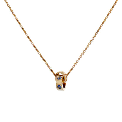 Exclusive Bulgari 18K Rose Gold Sapphire Tsavorite Roman Sorbets Pendant Necklace — Side View