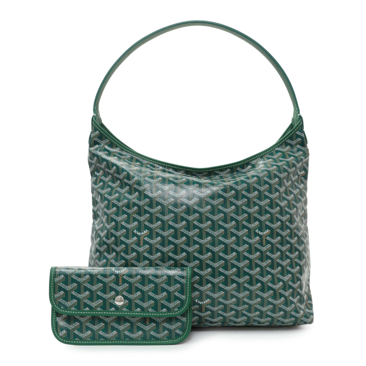 Exclusive Goyard Green Goyardine Boheme Hobo — Front View