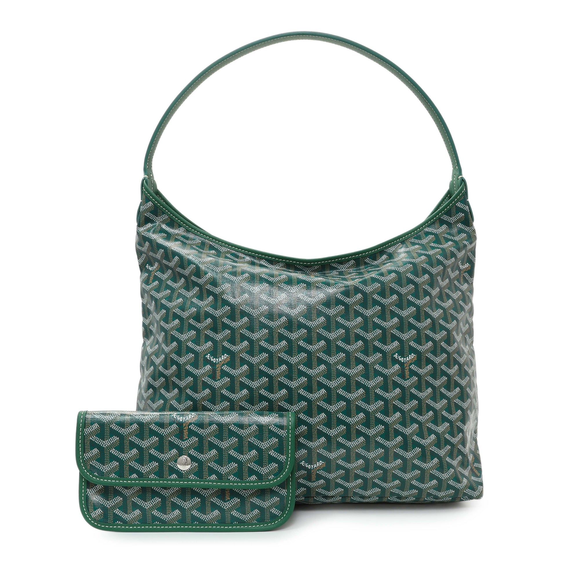 Exclusive Goyard Green Goyardine Boheme Hobo — Front View