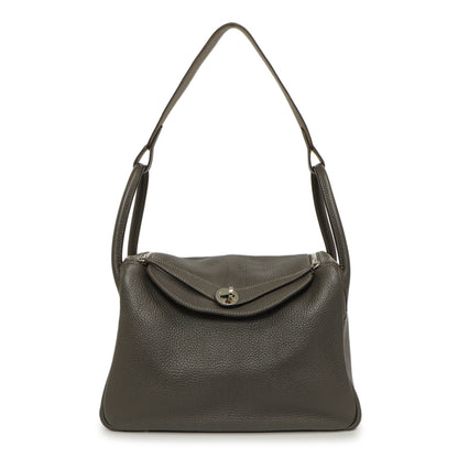 Exclusive Hermes Etain Etoupe Clemence Lindy 30 — Front View