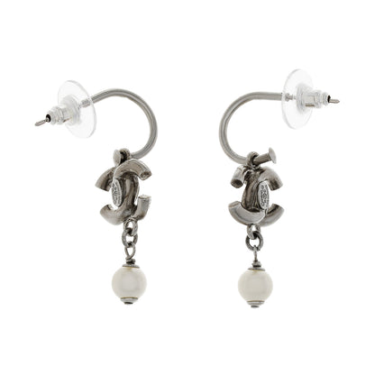 Exclusive Chanel Crystal CC Drop Earrings — Side View