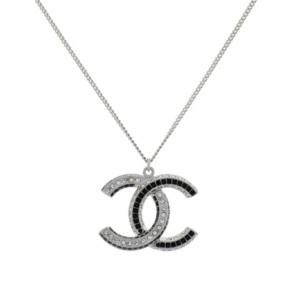 Exclusive Chanel CC Crystal Pendant Necklace — Front View