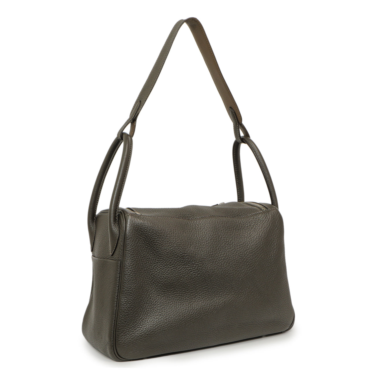 Exclusive Hermes Etain Etoupe Clemence Lindy 30 — Side View