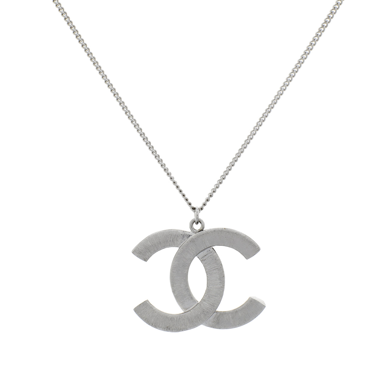 Exclusive Chanel CC Crystal Pendant Necklace — Side View