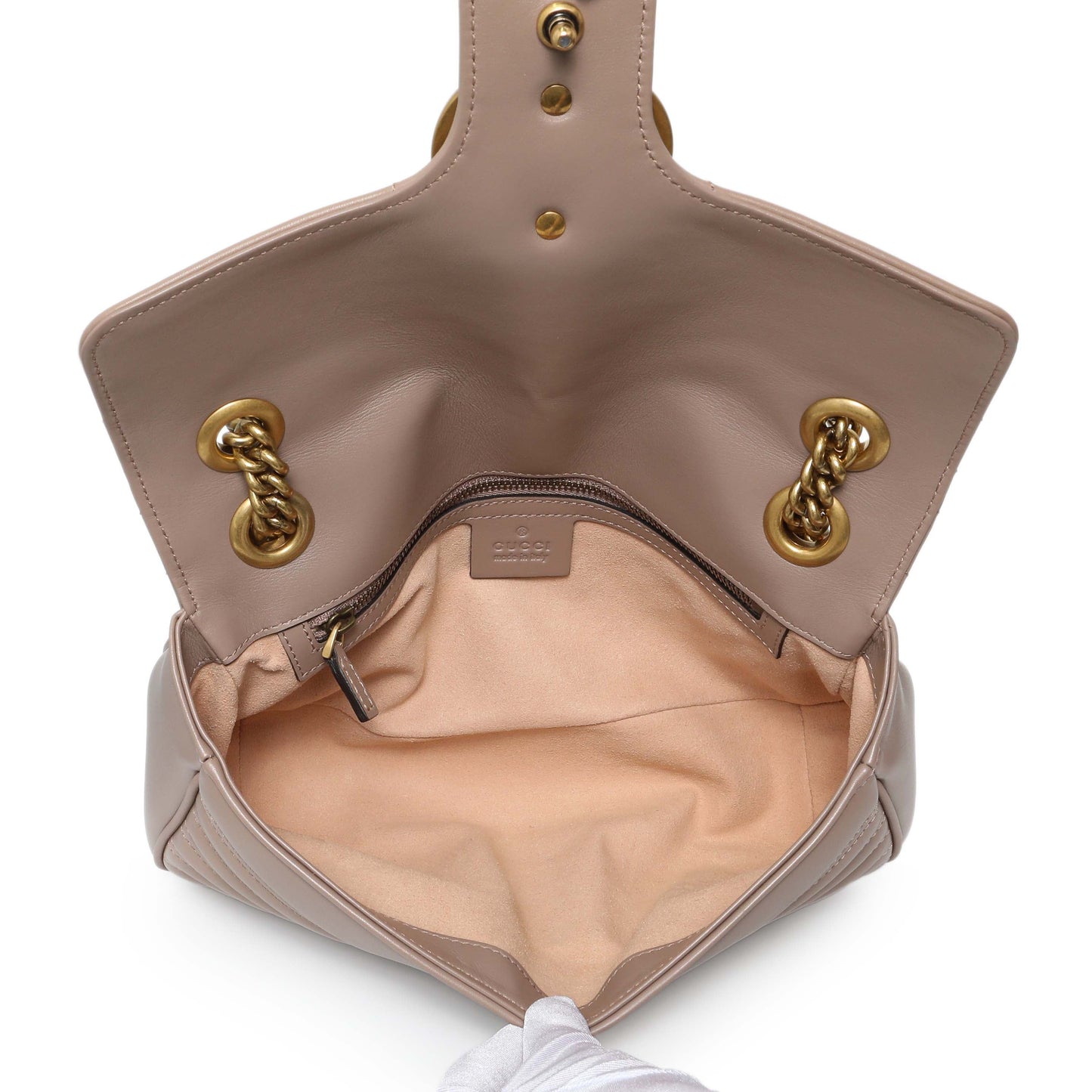 Exclusive Gucci Porcelain Rose Calfskin Matelasse Small GG Marmont Shoulder Bag — Alternate View 8