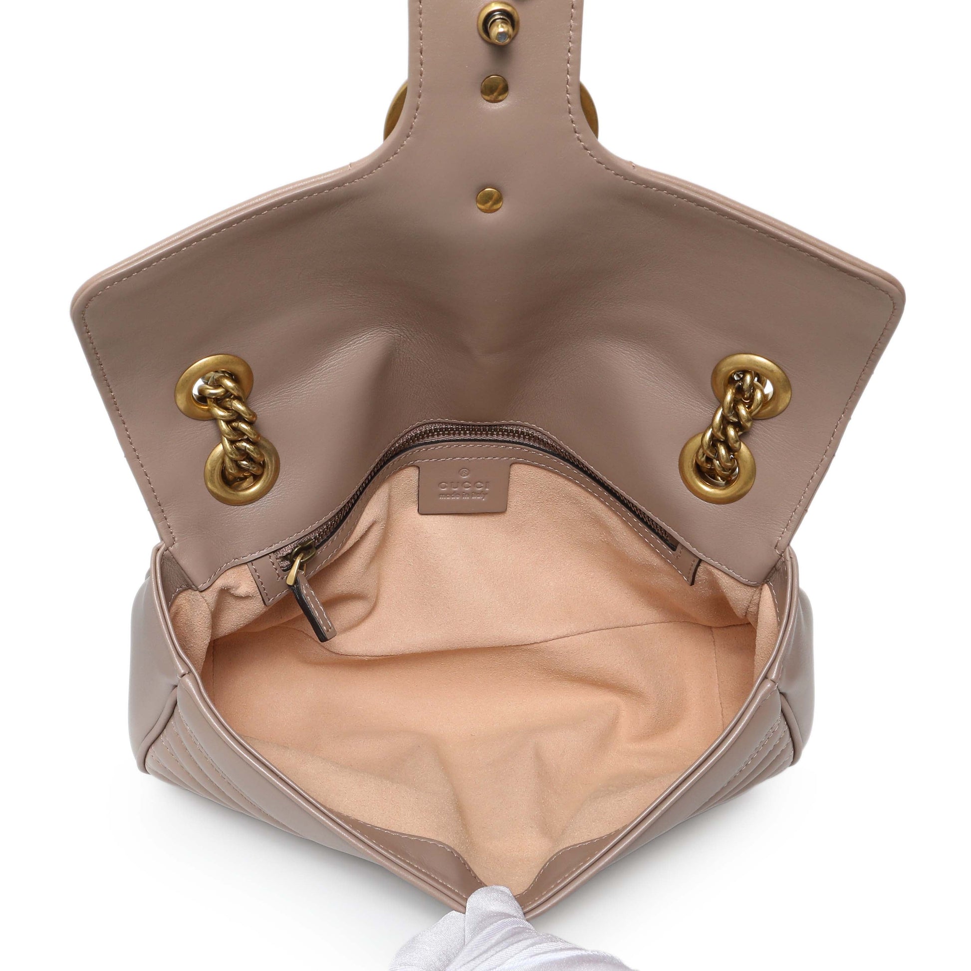 Exclusive Gucci Porcelain Rose Calfskin Matelasse Small GG Marmont Shoulder Bag — Alternate View 8
