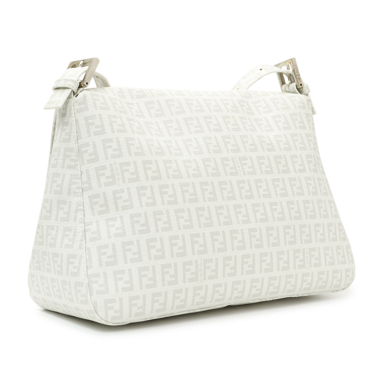 Exclusive Fendi White Zucchino Mama Baguette — Side View