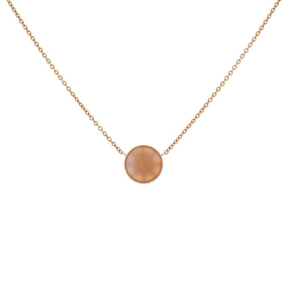 Exclusive Christian Dior 18K Rose Gold Diamond Pink Opal Rose des Vents Necklace — Side View