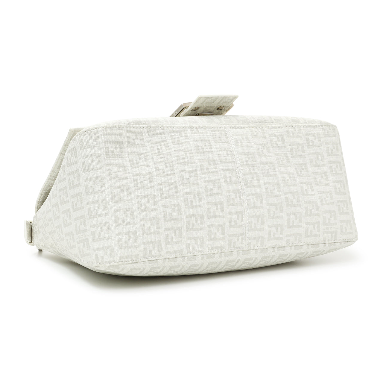 Exclusive Fendi White Zucchino Mama Baguette — Back View